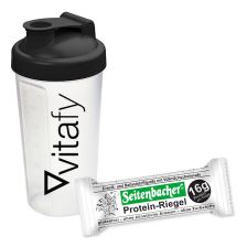 4 x Protein-Riegel (4x60g) + Vitafy Shaker (600ml)