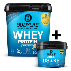 Whey + BIG PACK Vitamin D3 + K2 (360 Kapseln)