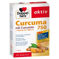Curcuma 750 mit Curcumin + Vitamin D3 1000 I.E. (30 Kapseln)