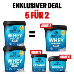 NEW YEAR DEAL: 5Für2 Protein-Powerpack mit Gratis Whey + Creatine + Omega-3