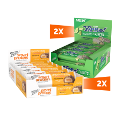 2 x Dextro Energy Cream´n Crunch (12x45g) + 2 x YIPPIE! Bar Fruits Lime Tarte (12x45g)