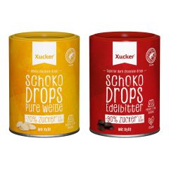 1 x Weiße Schokodrops mit finnischem Xylit (200g) + 1 x Schokodrops mit finnischem Xylit Dose (200g)