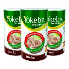 3 x Yokebe Aktivkost Schoko Pulver (3x500g)