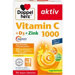 Vitamin C 1000 + D3 + Zink Depot (30 Tabletten)
