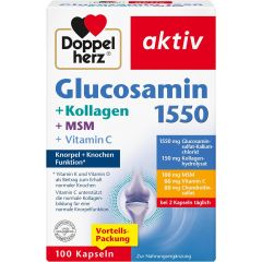 Glucosamin 1550 + Kollagen + MSM + Vitamin C (100 Kapseln)