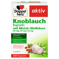 Knoblauch Kapseln mit Misteln + Weißdorn (480 Kapseln)