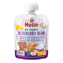 Bio Blueberry Bear - Pouchy Heidelbeere, Apfel & Banane mit Joghurt, ab dem 8. Monat (85g)