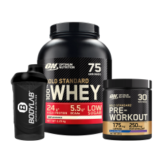 100% Whey Gold Standard (2270g)   Pre-Workout (330g)   Bodylab24 Shaker GRATIS!