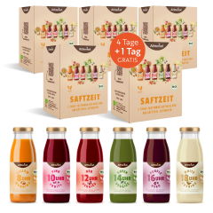 Saftzeit Bio Fastenkur 4+1 Tag gratis
