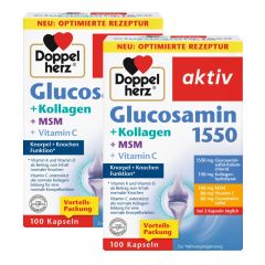 Glucosamin 1550 + Kollagen + MSM + Vitamin C (2x100 Kapseln)