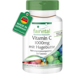 Vitamin C 1000mg mit Hagebutten (120 Tabletten)