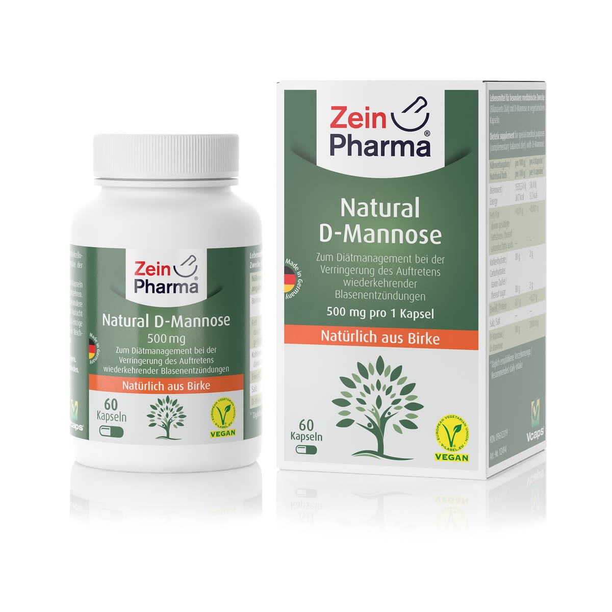 Natural D-Mannose 500mg (60 Kapseln) Natural D-Mannose 500mg (60 Kapseln)
