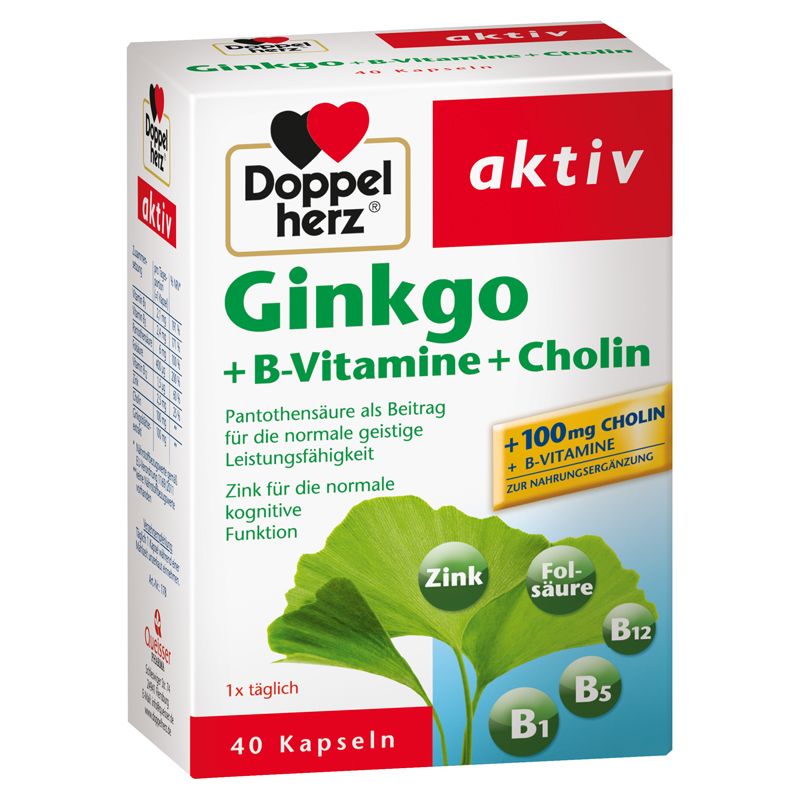 Ginkgo + Vitamin B + Cholin (40 Kapseln) Ginkgo + Vitamin B + Cholin (40 Kapseln)
