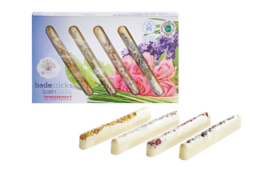 Badesticks je 1x Rose, Limette & Macadamia, Lavendel, Lemongras (4x50g) Geschenkset Badesticks je 1x Rose, Limette & Macadamia, Lavendel, Lemongras (4x50g) Geschenkset