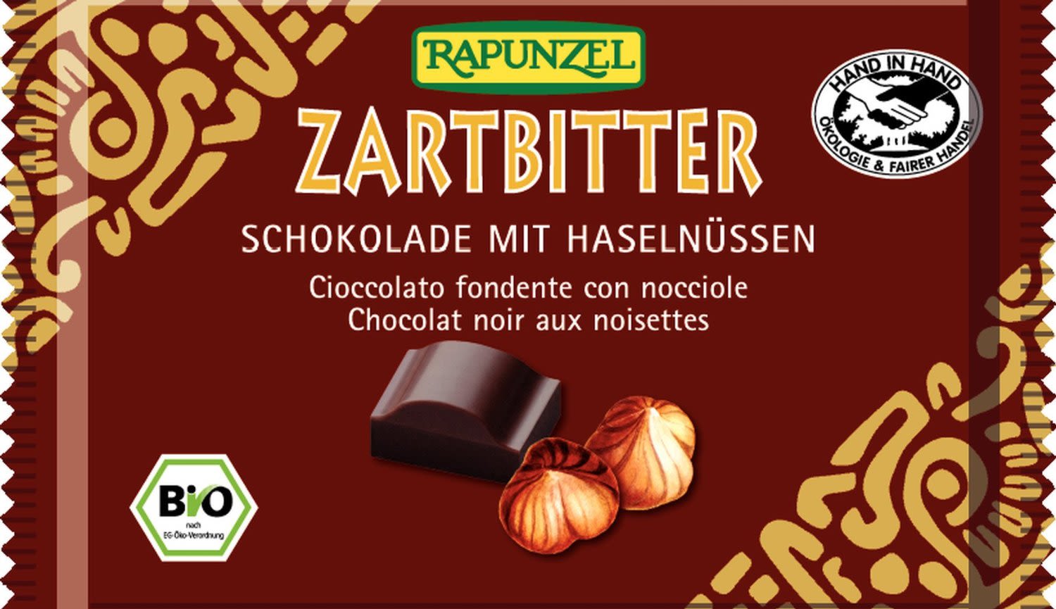 Zartbitter Schokolade 60% mit Nüssen bio (100g) Zartbitter Schokolade 60% mit Nüssen bio (100g)