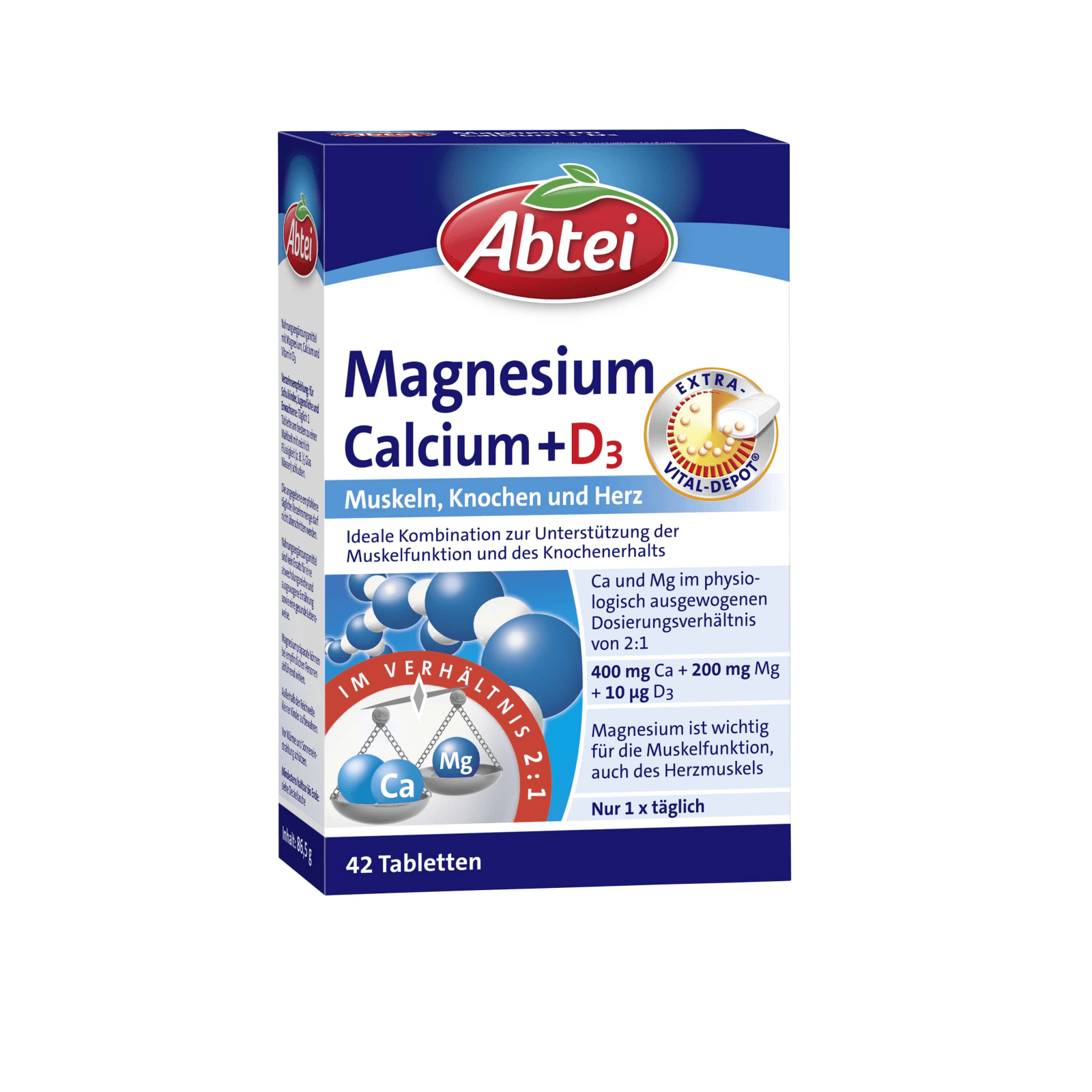 Magnesium Calcium + D3 Depot (42 Tabletten) von Abtei