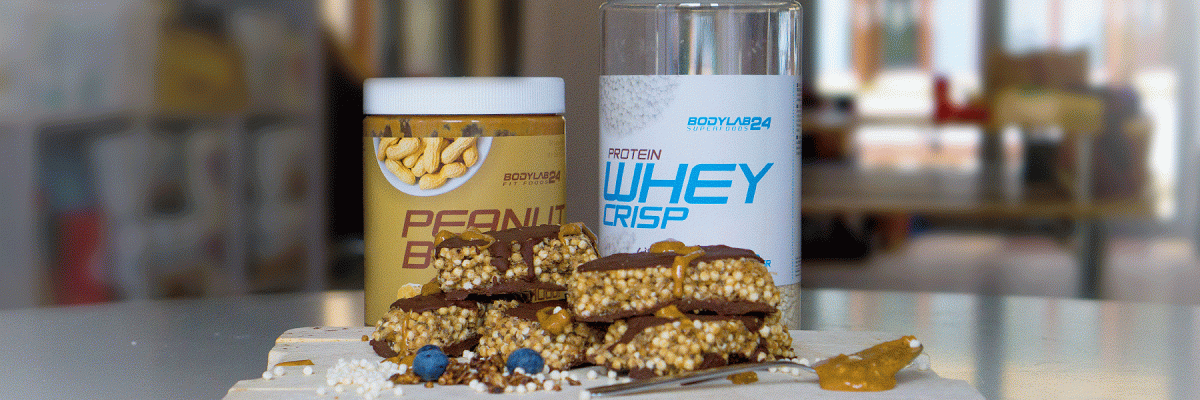 Protein Crisp Bars mit Peanutbutter und Schokoladenüberzug