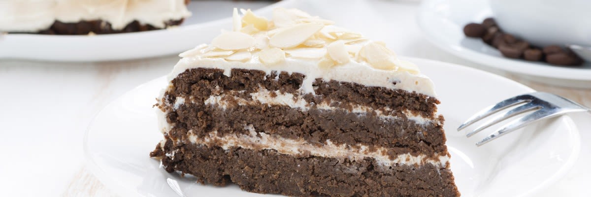 Kokos Schokokuchen mit mandeln