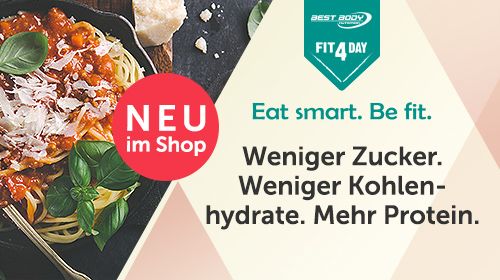 Fit4Day - Weniger Zucker. Weniger Kohlenydrate. Mehr Protein.