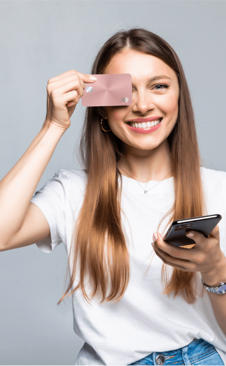 Woman with Vital Card in hand