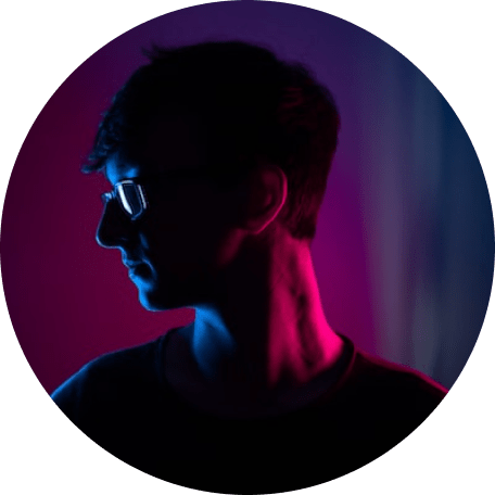 Person in colorful ambient light