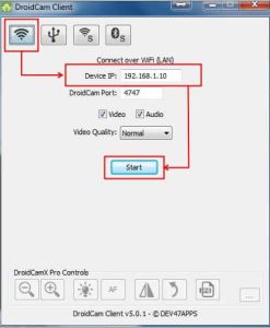 Телефон Android как вебкамера по WiFi или USB