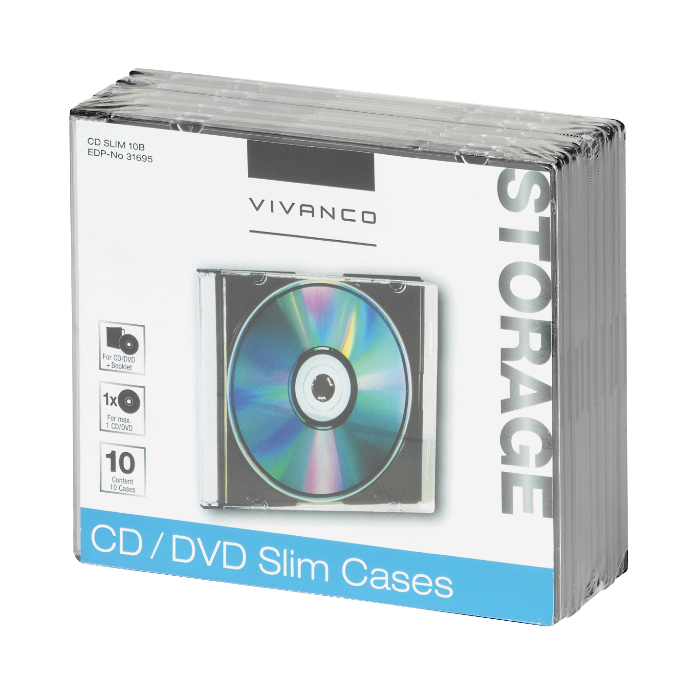 CD/DVD Slim Case, 10er Pack