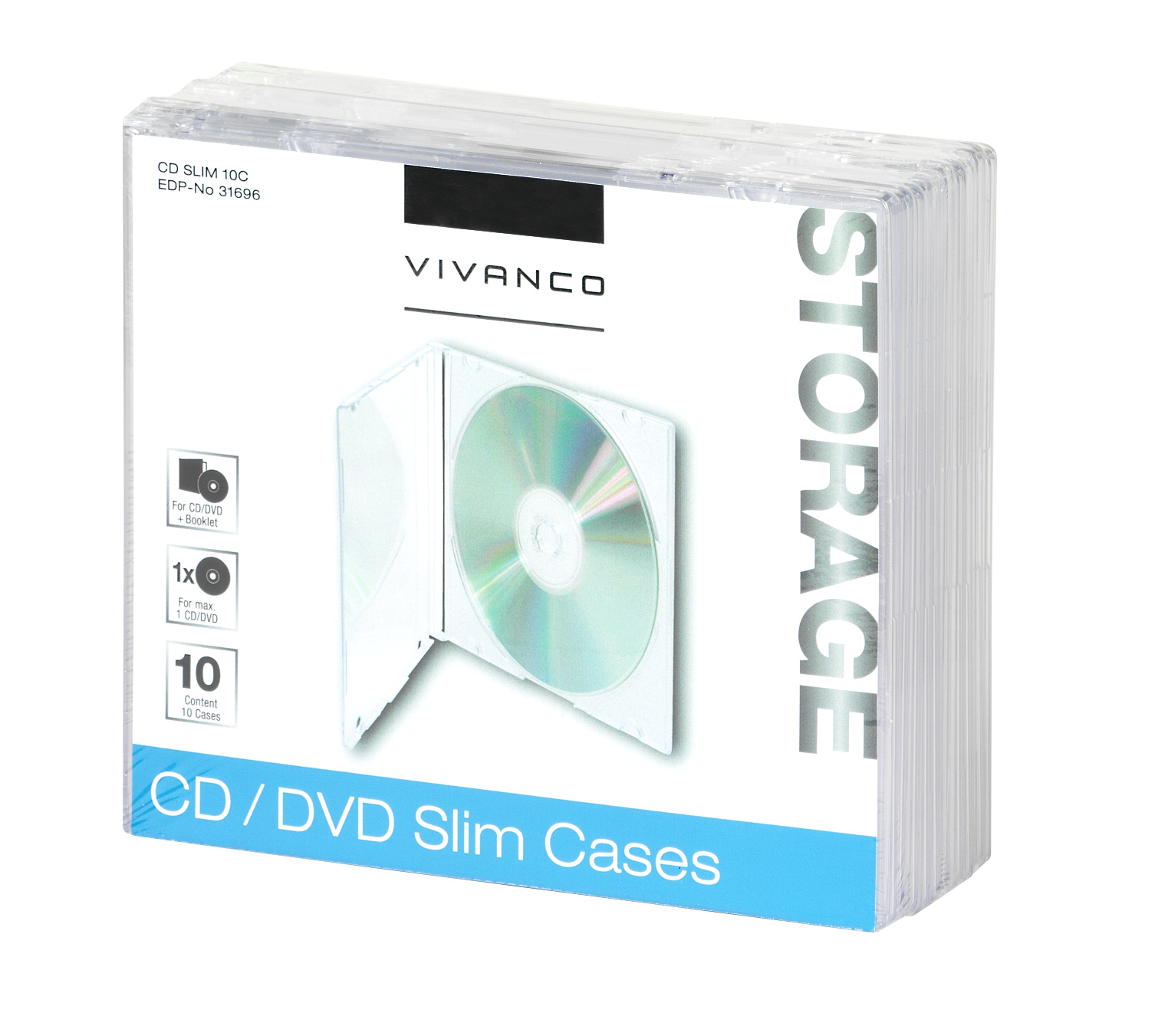 CD/DVD Slim Case, 10er Pack