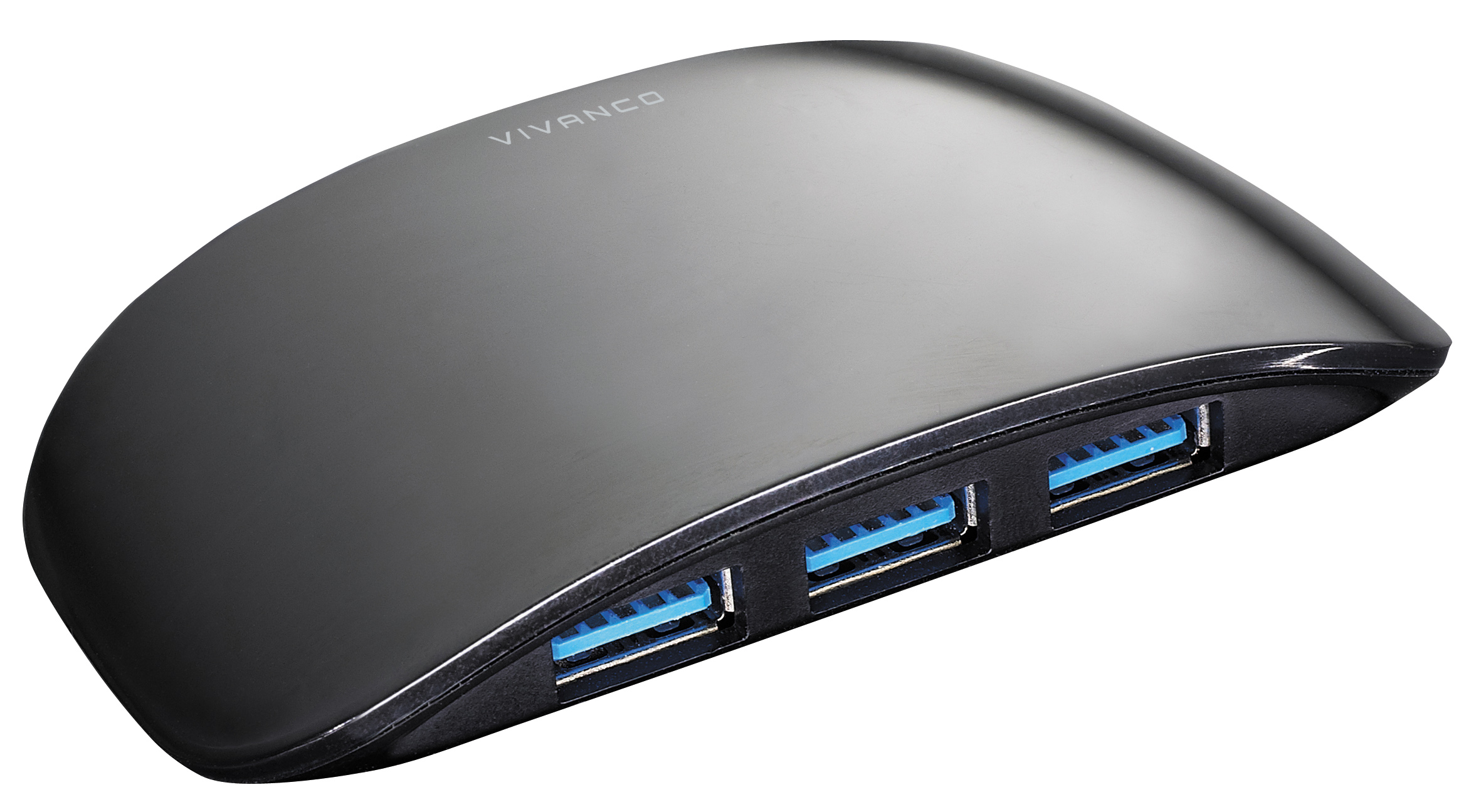 High Speed USB 3.0 HUB, 4-Port, aktiv, inkl. Netzteil, Farbe: Schwarz – von  VIVANCO