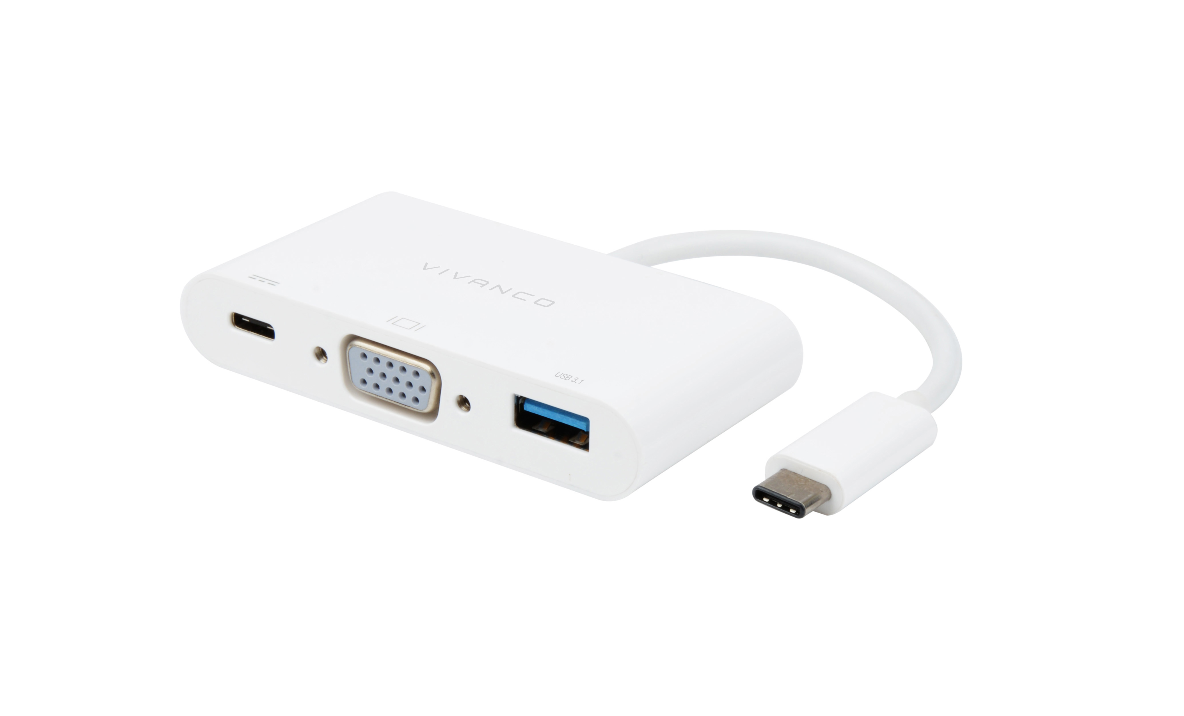 USB Type C VGA Adapter 3in1, 0,1m