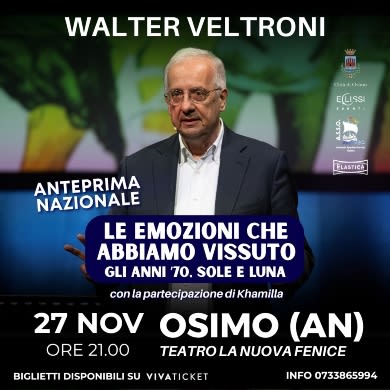 WALTER VELTRONI - GLI ANNI 70, SOLE E LUNA (ANTEPRIMA NAZIONALE)