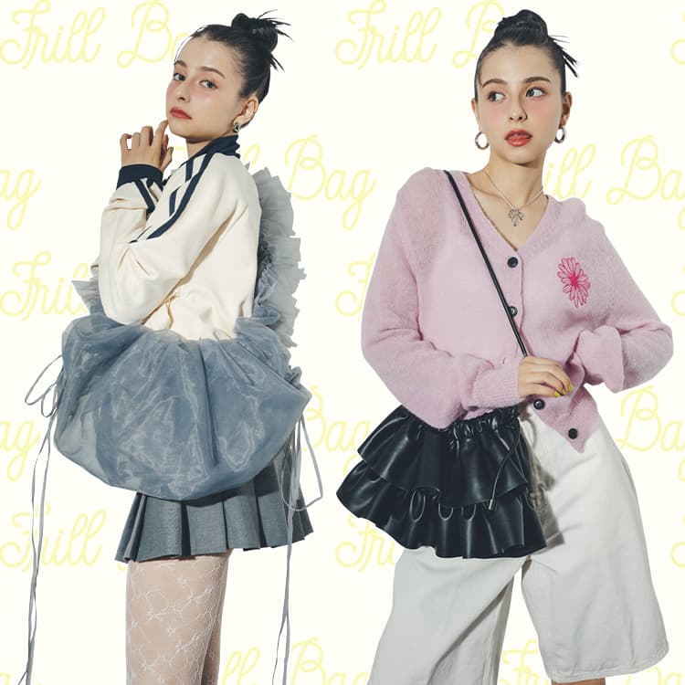 正規品】SNIDEL フリルロゴミニバッグ（SNIDEL - snidel スナ
