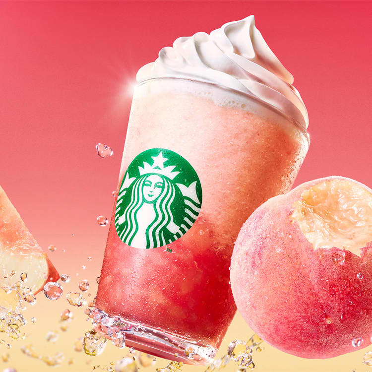 フラペチーノ スタバ新作】完熟したピーチを頬張るような『ラブ & ピーチ
