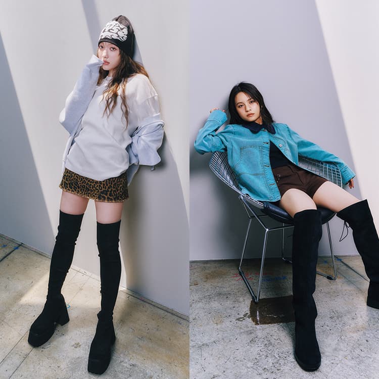 簡単に秒でスタイル盛れちゃう♡この秋トレンドの【サイハイブーツ】を 