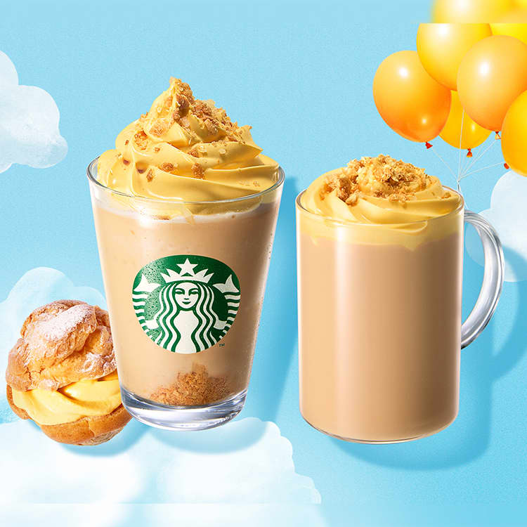 スタバ新作】まさかの「シュークリーム」フラペチーノ®!?ふわっと 