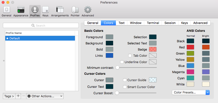 customize iterm