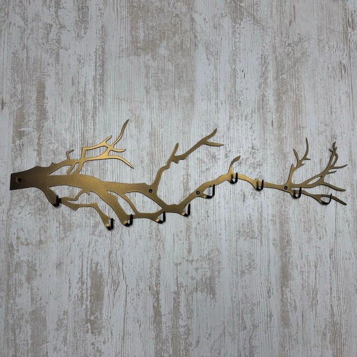 Minimalist Golden Woodland Key Organizer