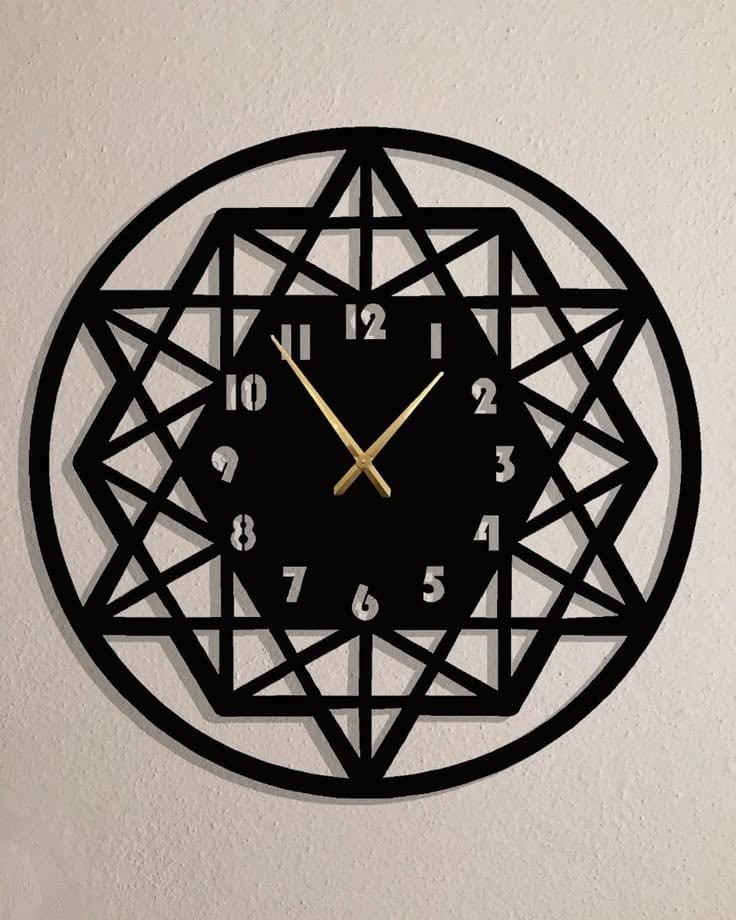 Geometric Sacred Star Metal Wall Clock