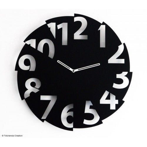 Creative Overlapping Segment Matte Black Clock