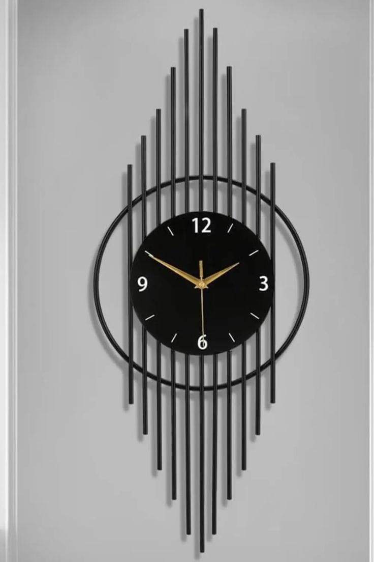 Sleek Minimalist Vertical Bar Gold Clock