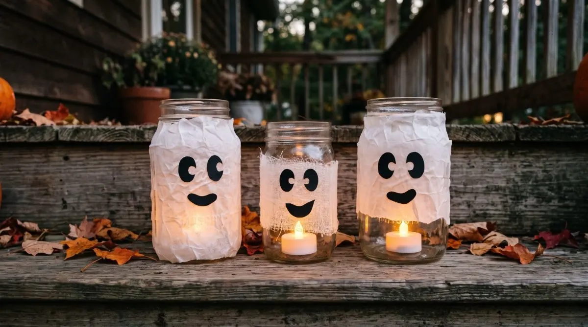 Make Ghost Lanterns Out of Mason Jars