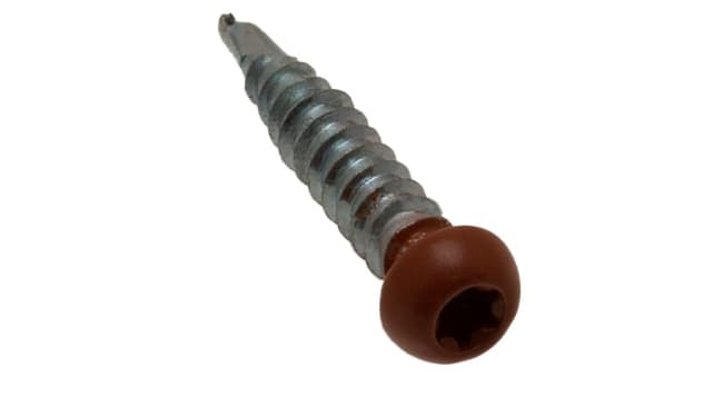 Beslagskrue A2 MIH 4,8x23mm Tegelrød RAL8004 (100stk)