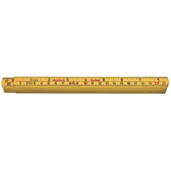 Meterstokk Glassfiber Gul 2m (cm og tommer)