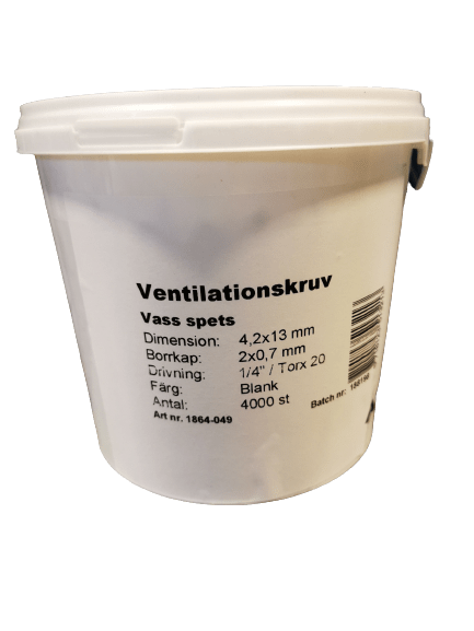 Spiroskrue m/spiss 4,2x13mm (4000stk/bøtte)