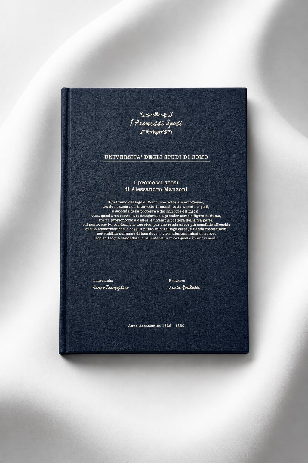 Copertina Tesi di Laurea - Simil-pelle Blu Scuro
