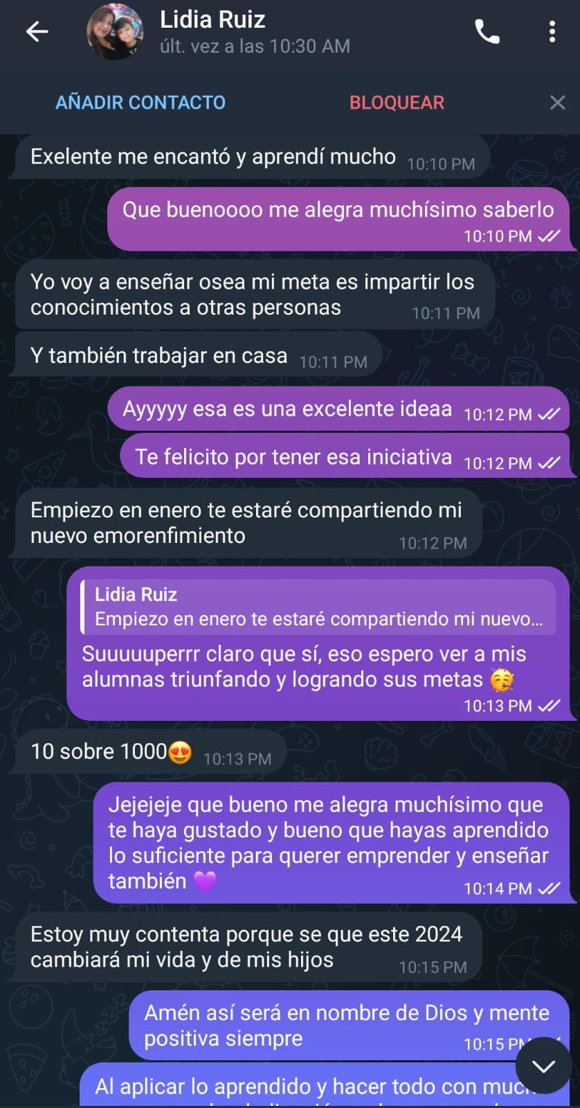 Testimonio real de alumna 52