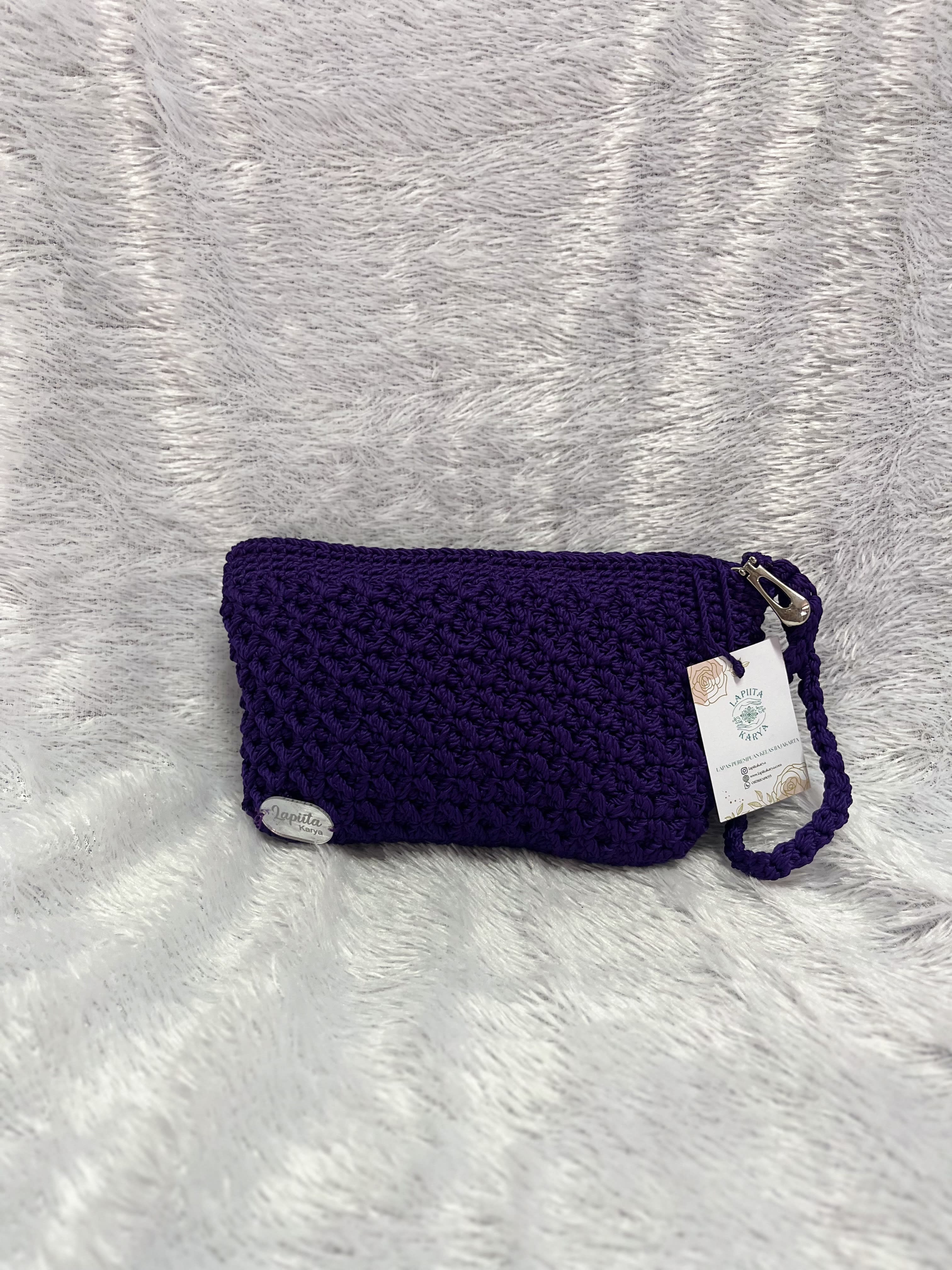 Pouch Rajut (Ungu Polos)