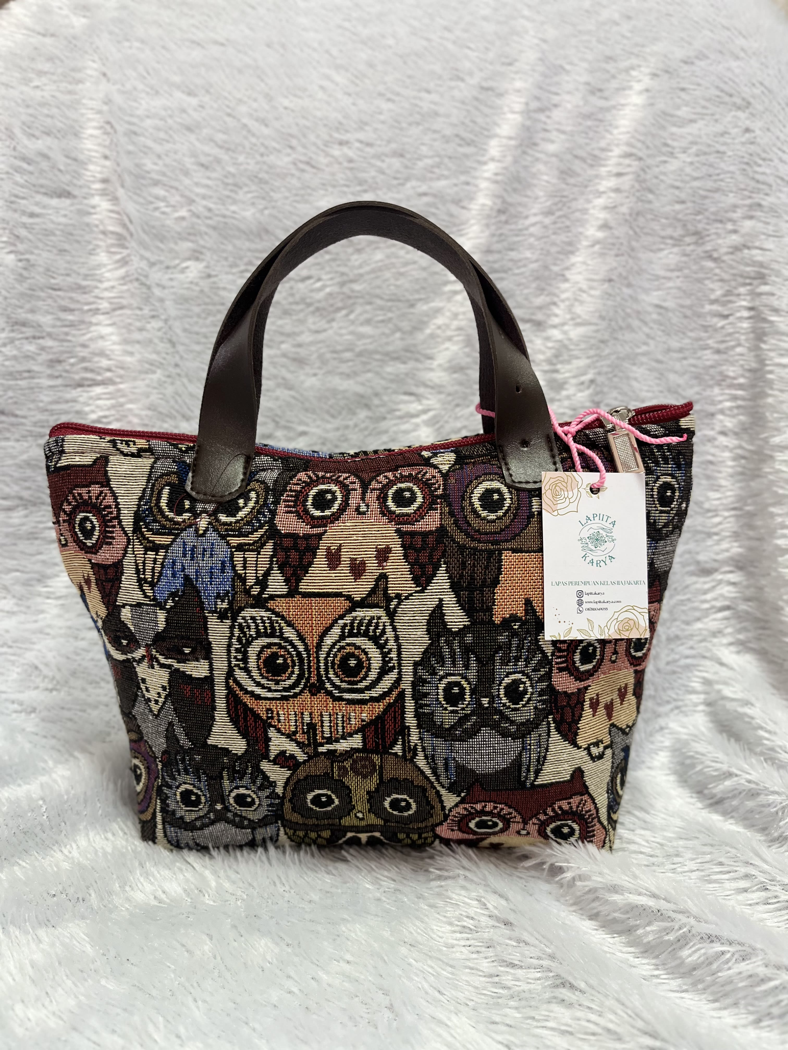 Tas Kanvas (Motif Burung Hantu)