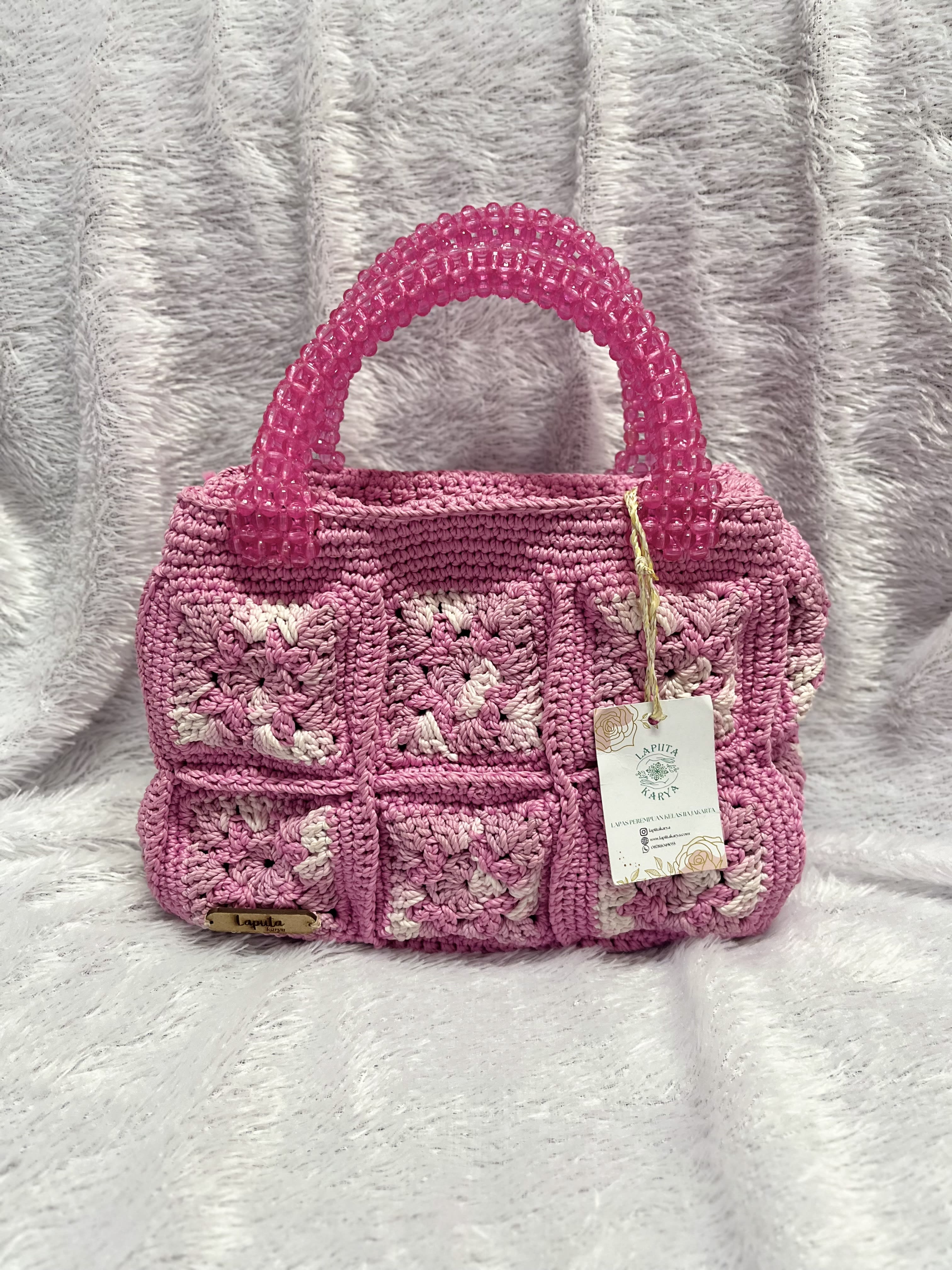 Tas Jinjing Rajut (Pink)