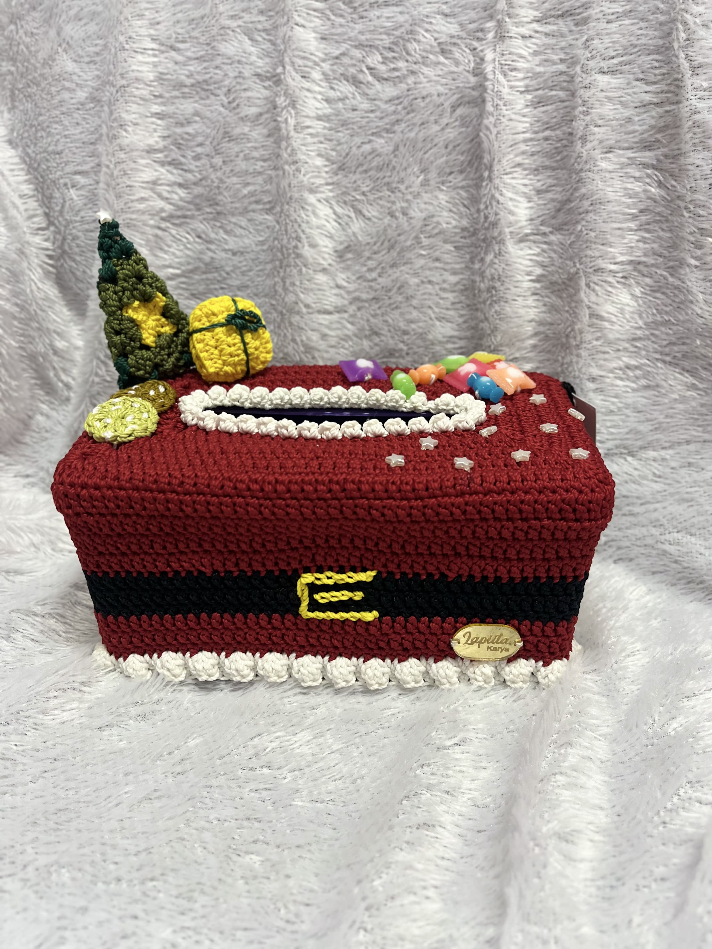 Kotak Tissue + Cover Rajut (Tema Natal)